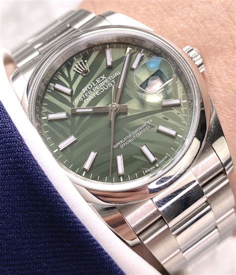 rolex date just green face|Rolex Datejust 36mm green.